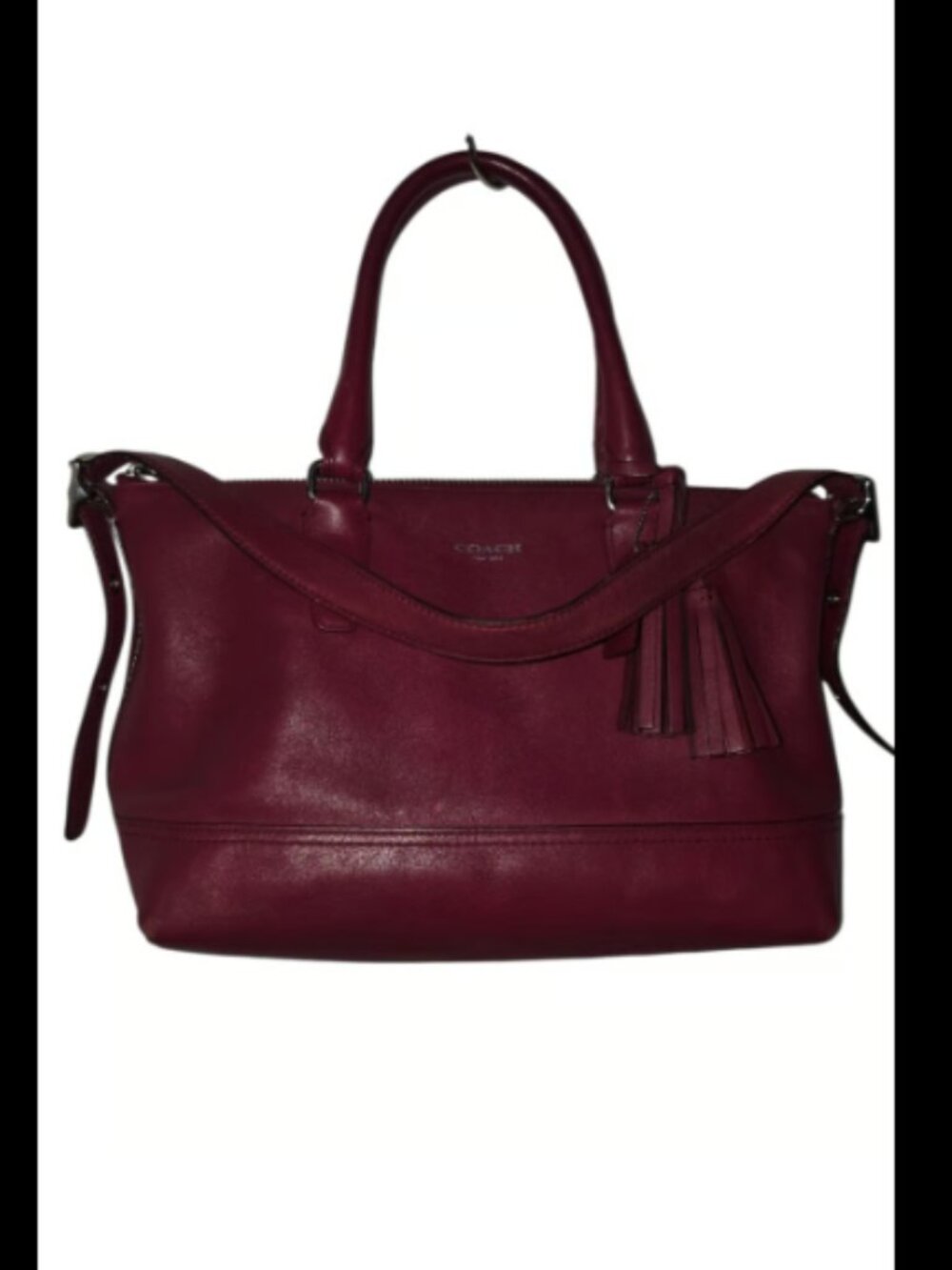 Coach Legacy Molly 21132 East West Red Leather Satchel Crossbody Bag Tassel